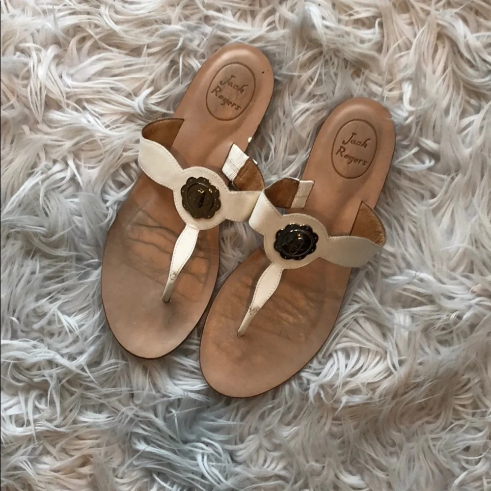 • Jack Rogers • Lilah White Lock Sandals 8.5